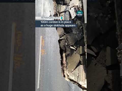 The sinkhole is estimated to be at least 19m (62ft) long and about 3m (10ft) wide.