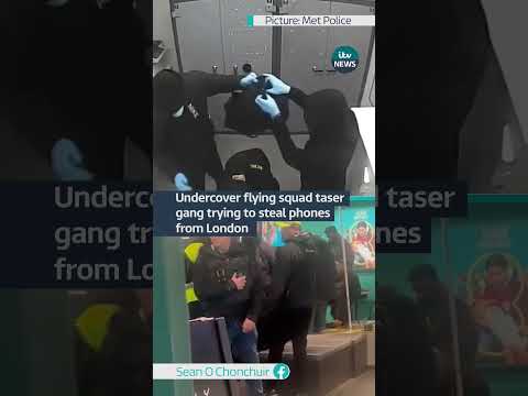 Undercover flying squad taser gang trying to steal phones from London | ITV News
