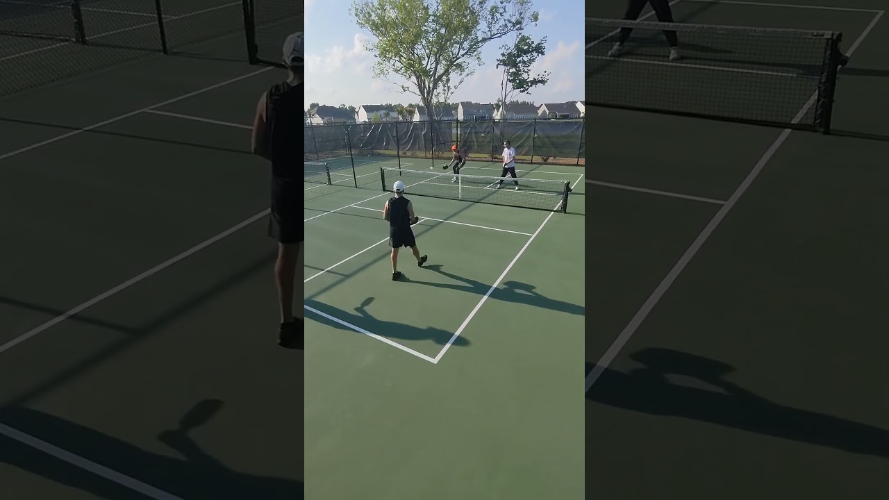 Got em on the 3rd speed up #pickleballdoubles #tennis