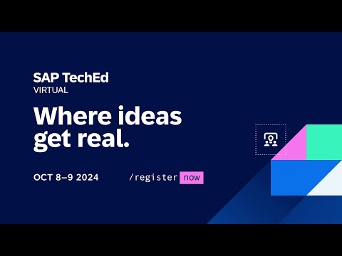 SAP TechEd Virtual October 8–9, 2024 | Register today (It’s Free)