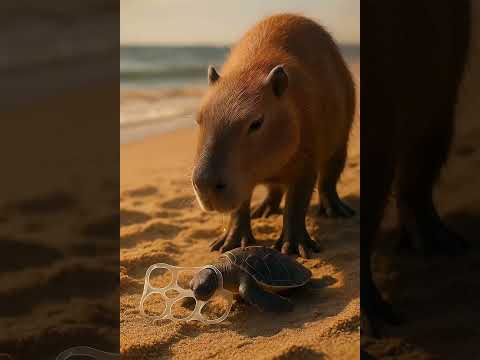 The Capybara's Intelligent Rescue#animals #nature #rescue #ocean #wildlife #amazing #reels