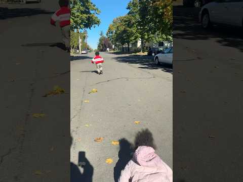 Mom catch Zodi and Saynt racing on the street #shorts