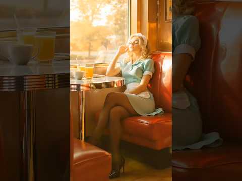A quiet afternoon in the diner — where warmth meets stillness /햇살과 고요 — 다이너에서의 짧은 쉼 #quietmoment #ai