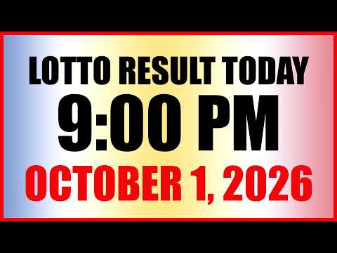 Lotto Result Today 9pm <strong>Draw</strong> October 1, 2026 PCSO