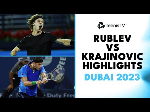 Andrey Rublev Faces Filip Krajinovic | Dubai 2023 Match Highlights