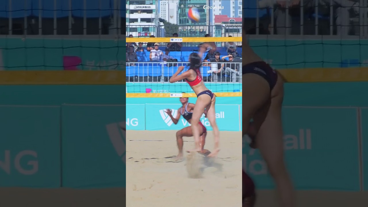 라인 아웃 이지만 멋진 스파이크! 김정아 #beachvolleyball #김정아 #여자비치발리볼 #부산국제여자비치발리볼대회 #shorts