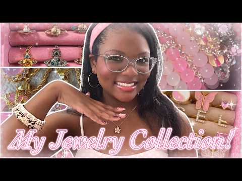 My jewelry collection! 💖🌸  || Gold, pink, inexpensive jewelry ♡𝜗𝜚