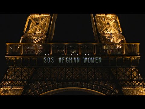 'SOS Afghan Women' beamed on Eiffel Tower on International Women's Day | AFP