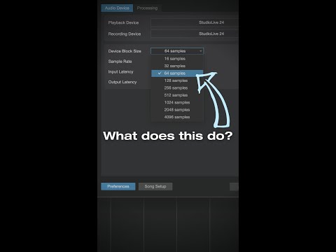 Device Block Size/Buffer Settings in #StudioOne #Shorts