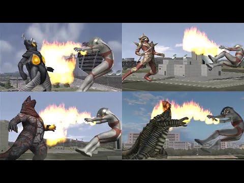 【ウルトラマンFE3】エースファイヤーと怪獣のふっとばしを同時にやってみる　Ultraman Fighting Evolution 3