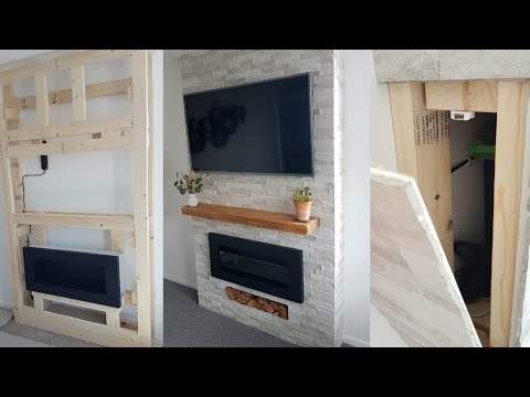 DIY Bioethanol Fireplace / TV Stone Wall | Hidden shelf inside **Under £400**