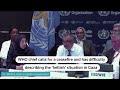WHO chief breaks down describing hellish Gaza conditions | REUTERS  - 01:27 min - News - Video