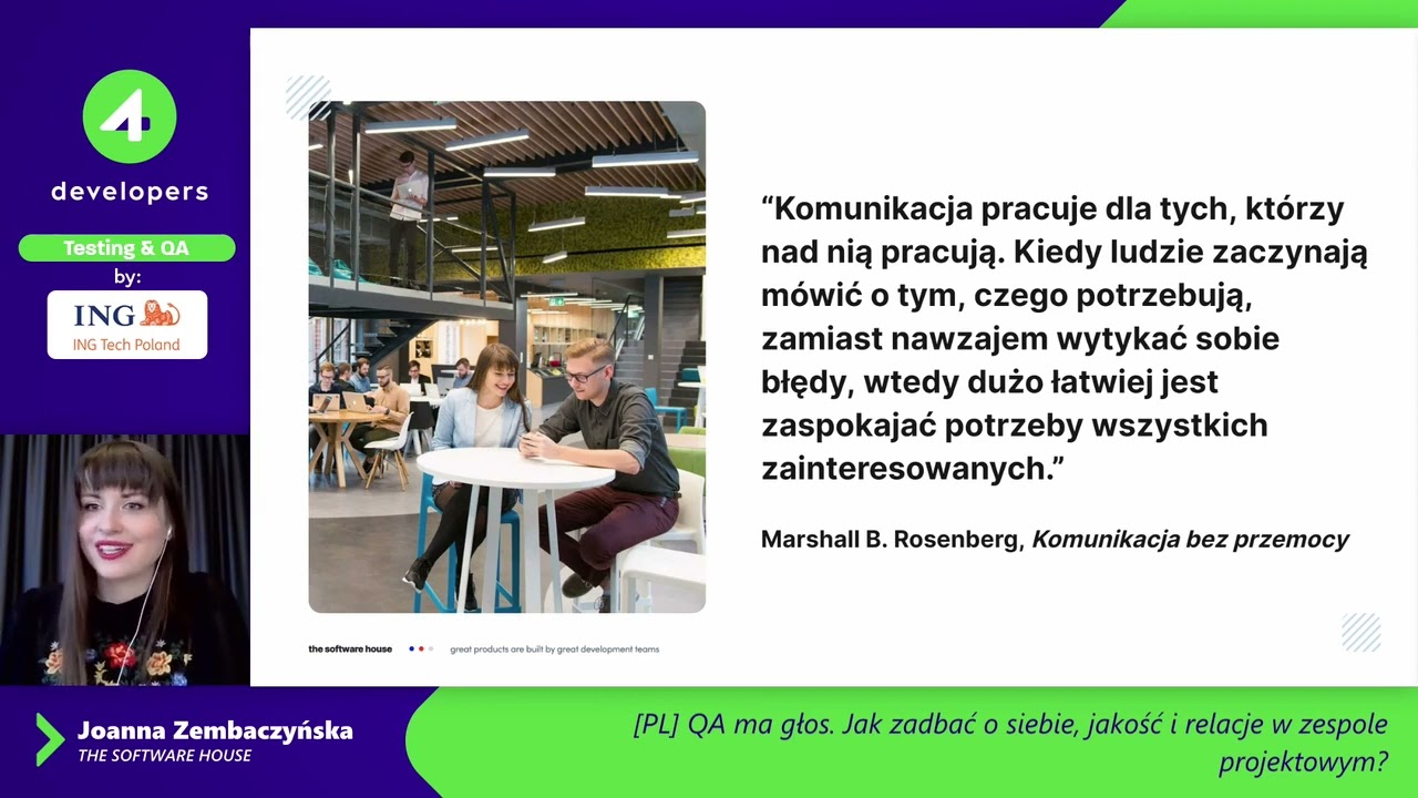 4Developers 2022: Joanna Zembaczyńska - QA ma głos.