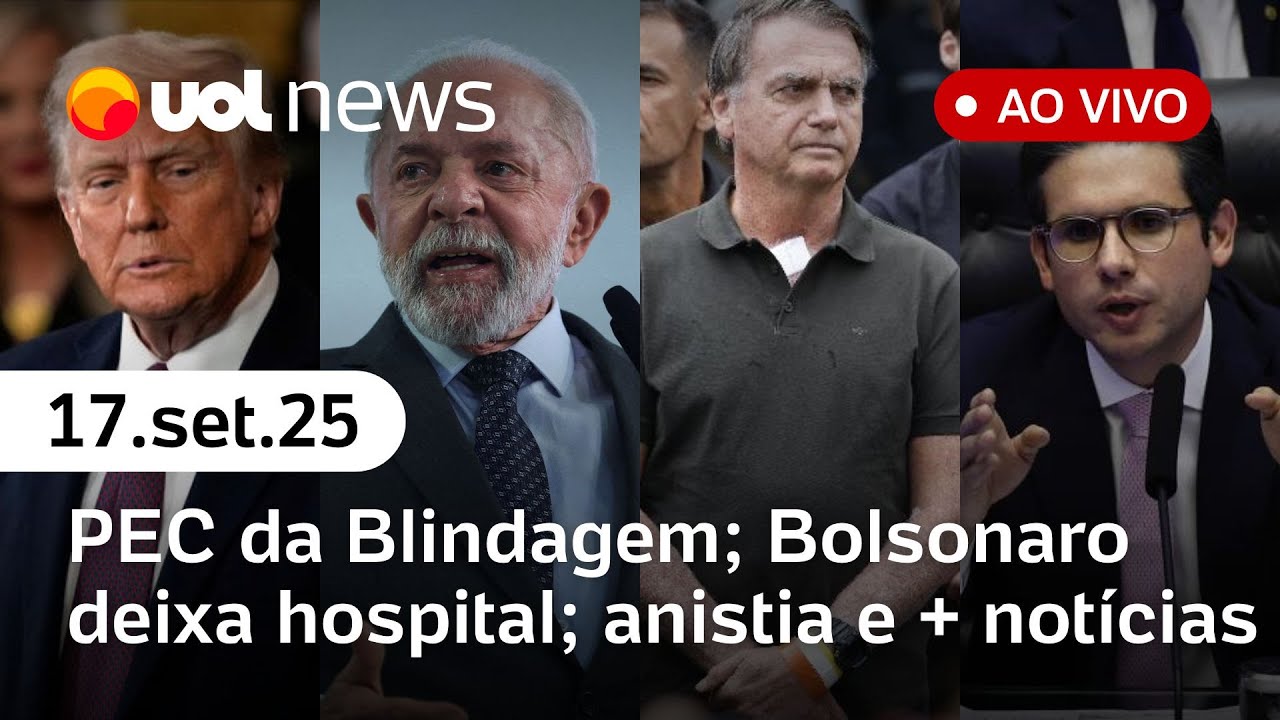 Câmara aprova voto secreto em PEC da Blindagem; Bolsonaro com câncer de pele; anistia e + ao vivo