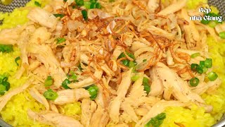 Bí quyết Nấu XÔI GÀ XÉ CẤP TỐC, xôi dẻo, gà mềm, thời gian cấp tốc