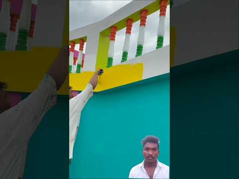 #Wall painting outside yellow colour fast cort #wallpaiting #viral #trending #shortvideo #hindisong