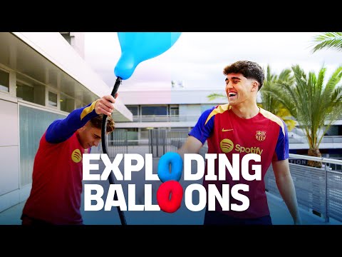 🎈💥💥🎈 BOOM! EXPLODING BALLOONS CHALLENGE WITH FERMÍN & CUBARSÍ | FC Barcelona 🔵🔴