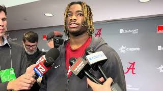 Alabama QB Jalen Milroe speaks after Iron Bowl win; 'I love Coach DeBoer'