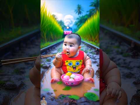 ❤️ Evolution of Baby: Train Attack on Baby for Food Eating #cat #cute #love #shorts BabyLos 56
