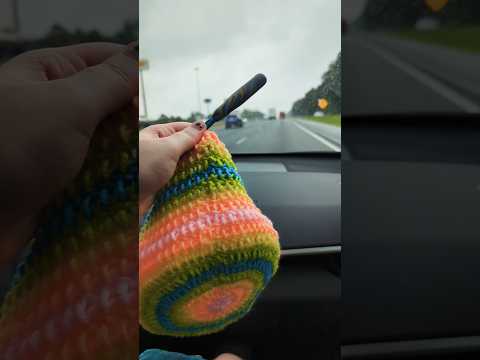 Final #project from our #Nashville trip. #beanie #crochet #hat #diy #rainbow #pastel