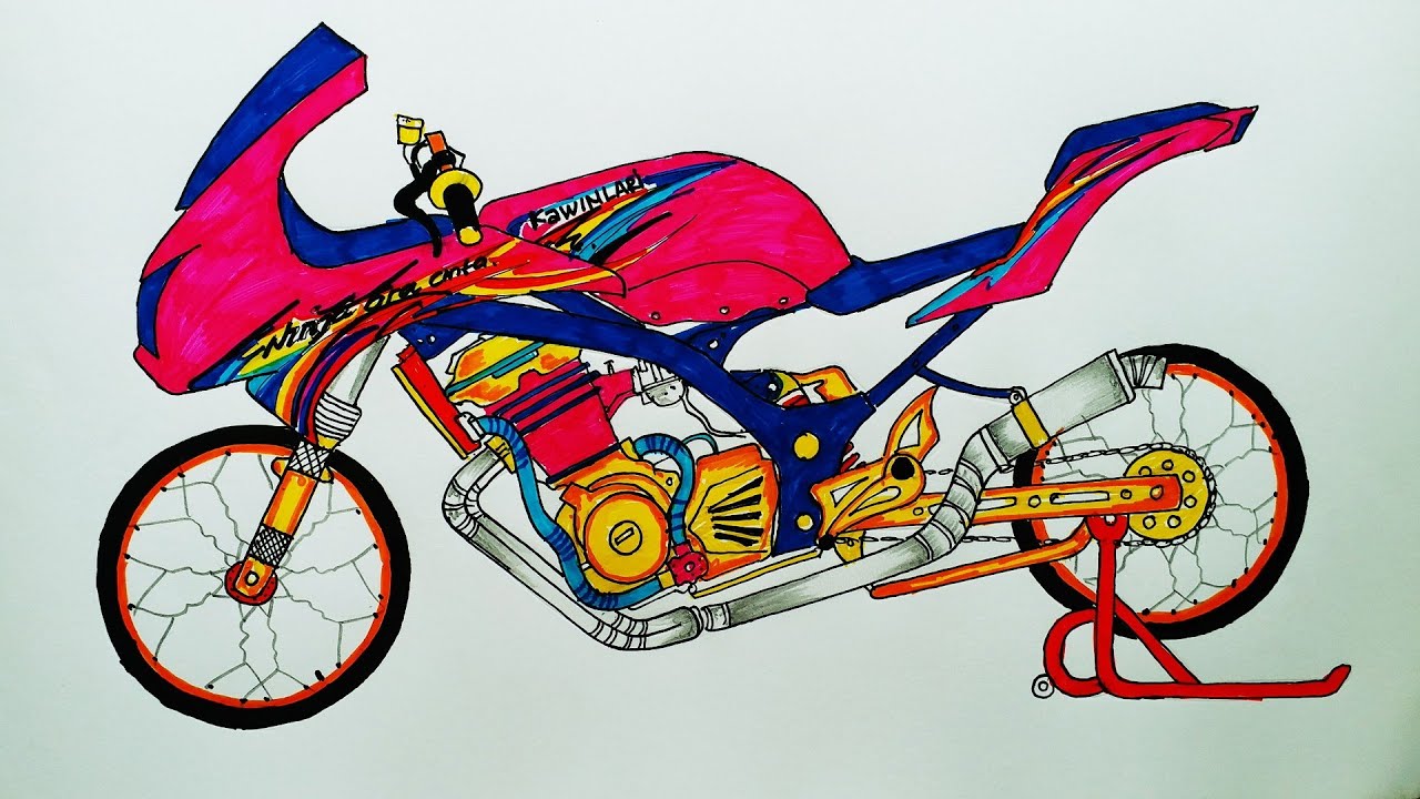 Wow Menggambar Motor Pitung Mesin Ninja By Dimas Drawing Art