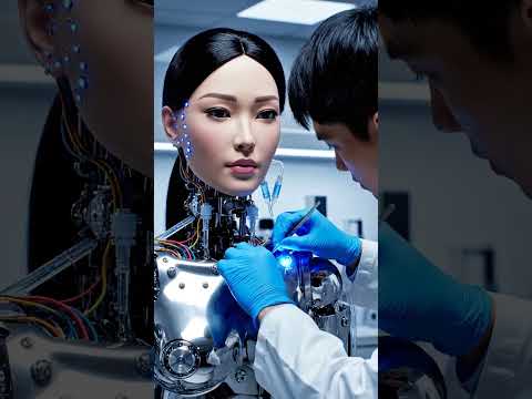 Mechanic Repairs AI Robot | Futuristic Robotics Workshop | Sci-Fi Tech Video