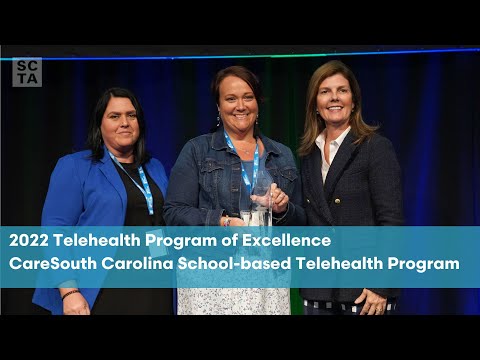screenshot of youtube video titled 2022 Telehealth Program of Excellence CareSouth Carolina School-based Teleheatlh Program