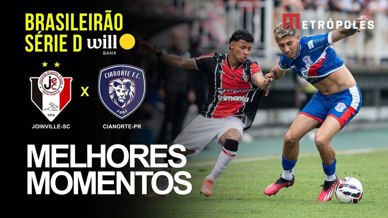 Confira os melhores momentos de JOINVILLE SC 1 X 1 CIANORTE PR pelo Brasileirão Série D Will Bank