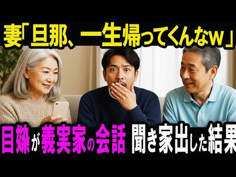 帰宅した俺に気付かない妻「旦那とか一生帰らなくていいw」妻と義両親の会話を聞き黙って家を出たら…【スカッと】