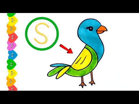 ' S ' HARFİNDEN ÇOK KOLAY KUŞ NASIL ÇİZİLİR? - HOW TO DRAW A BIRD VERY EASY?