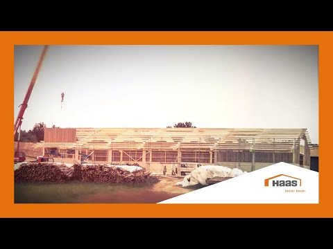 Video Zeitraffer Aufbau landwirtschaftliche Mehrzweckhalle von Haas