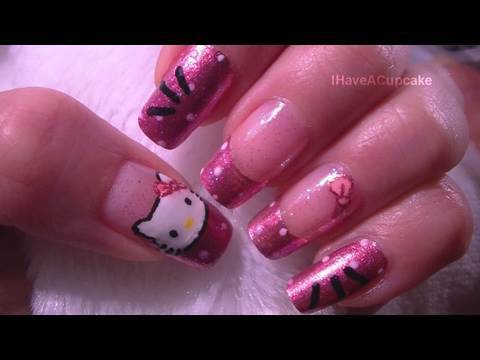Easy Hello Kitty Nail Art Tutorial