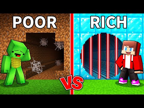 Mikey POOR vs JJ RICH Security Tunnel Survival Battle in Minecraft (Maizen)