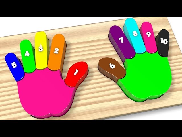 Learn Colors and Numbers Wooden Colorful Rainbow Hands and Fingers Kids Toys - Best Learning Video