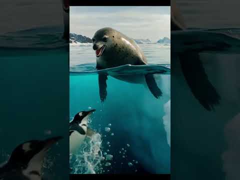 Seal Chases a Penguin… But Why Is He Running?! 🐧💨😵 #Shorts