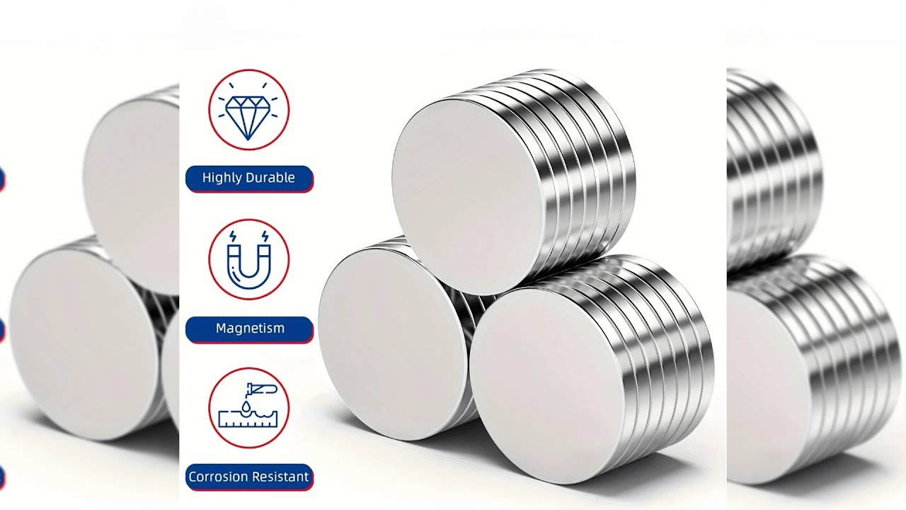 Pratinjau video produk Taffware Magnet Bulat Powerful Neodymium NdFeB N25 19.5x1.7mm 50 PCS - YN35