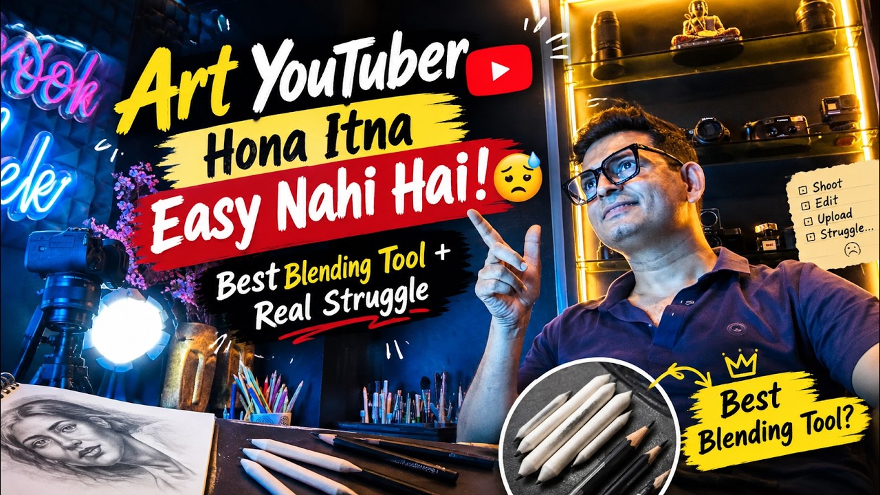 Art YouTuber Hona Itna Easy Nahi Hai! 😓 | Best Blending Tool + Real Struggle