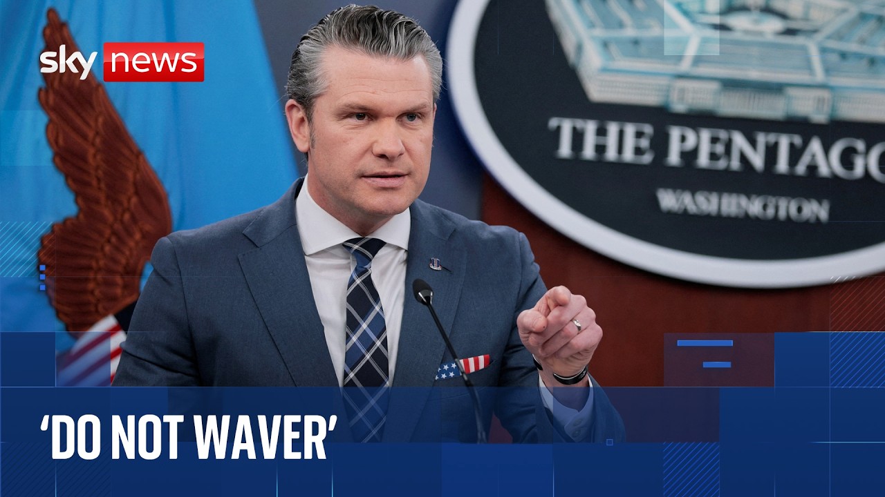 Hegseth asked why ships aren't being escorted through Strait of Hormuz at Pentagon update