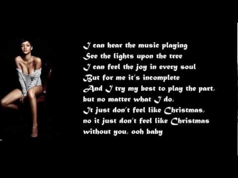 Rihanna - I Just Don't Feel Like Christmas Without You / with lyrics on screen