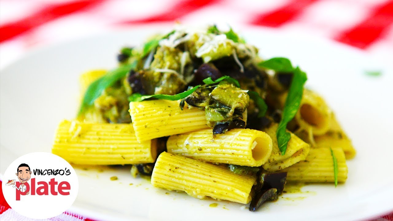 Vegetarian Pasta Recipe | With Eggplant Zucchini Olives And Pesto - YouTube