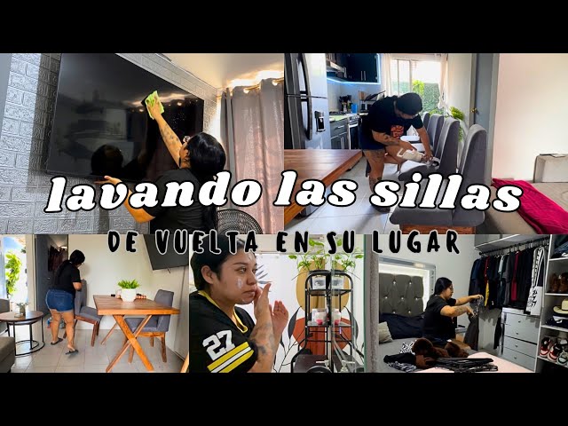 Lavando las sillas y acomodando el comedor ✅ todo de vuelta a su lugar ✨ organizando mi casa