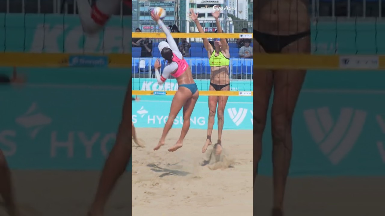 작지만 점프력이 좋다!! Akishige #beachvolleyball #Akishige #japan #여자비치발리볼 #부산국제여자비치발리볼 #shorts