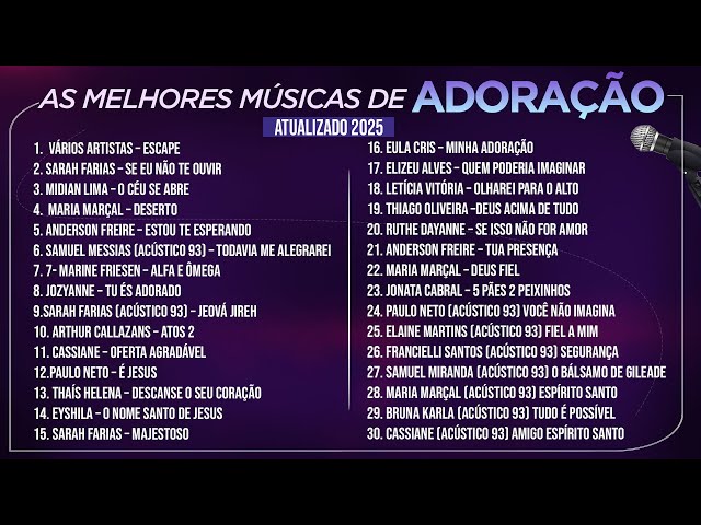 AS 30 MELHORES MÚSICAS DE ADORAÇÃO (Músicas Mais Tocadas) - Atualizado 2025