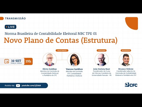 Norma Brasileira de Contabilidade Eleitoral NBC TPE 01 | Novo Plano de Contas (Estrutura)