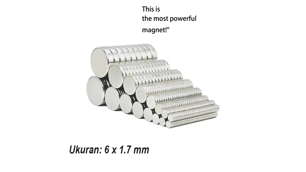 Pratinjau video produk Taffware Magnet Bulat Powerful Neodymium NdFeB N24 6x1.7mm 100 PCS - YN35