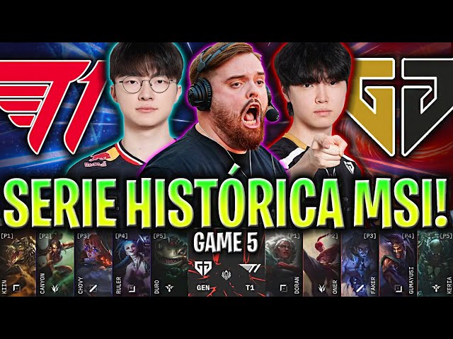 IBAI SE VUELVE LOCO!😱ASÍ TERMINA LA MEJOR SERIE DEL MSI!🔥 | T1 vs GEN Game 5 MSI 2025 CASTEO IBAI