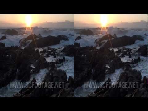 02 3D Video Sonnenuntergang am Strand von Porto / Sunset on the Porto Beach. Sony HDR-TD10E 3D Footage