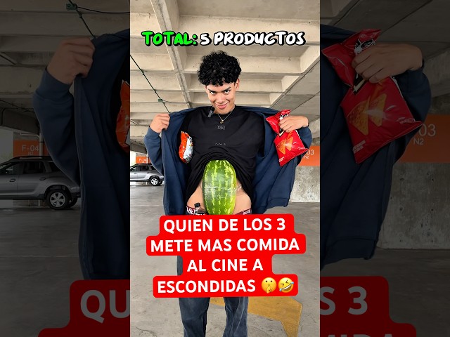 QUIEN DE LOS 3 METE MAS COMIDA AL CINE A ESCONDIDAS 🤫🤣 #lospqliares #humor #comedia #shorts