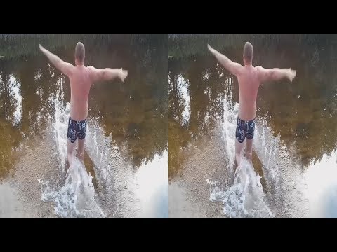 The River Swimmer ! Unity with Nature ! 3D VIDEO