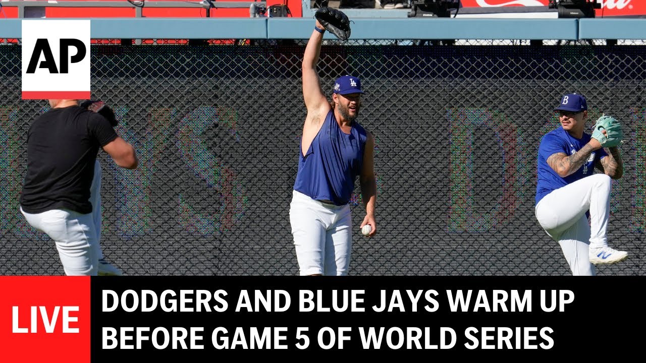 LIVE: LA Dodgers and Toronto Blue Jays warm up before Game 5 of World Series